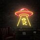 UFO mit Katze LED-Neonschild Wohnzimmer Bar