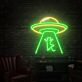 UFO mit Katze LED-Neonschild Wohnzimmer Bar