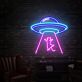 UFO mit Katze LED-Neonschild Wohnzimmer Bar