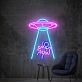 UFO mit Entführungsszene LED-Neonschild Wohnzimmer Gamingzimmer