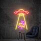 UFO mit Entführungsszene LED-Neonschild Wohnzimmer Gamingzimmer