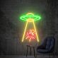 UFO mit Entführungsszene LED-Neonschild Wohnzimmer Gamingzimmer