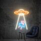 UFO mit Entführungsszene LED-Neonschild Wohnzimmer Gamingzimmer