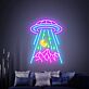UFO über Bergen mit Mond LED-Neonschild für Wohnzimmer oder Gaming Zimmer