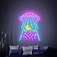 UFO über Bergen mit Mond LED-Neonschild für Wohnzimmer oder Gaming Zimmer