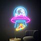 Brighten Up Your Space Adventure: Ufo Spaceman Led Neon Sign for Creative Home, Bedroom, Office, and Cosmic-Themed Parties Decor.