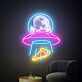 Brighten Up Your Space Adventure: Ufo Spaceman Led Neon Sign for Creative Home, Bedroom, Office, and Cosmic-Themed Parties Decor.