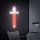 Modernes Neon LED Wandlicht in Schwertform mit Bleistift Design als kreative Wanddekoration