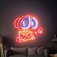 Roboter mit Greifarm LED-Neonschild Wohnzimmer Gamingzimmer