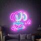 Roboter mit Greifarm LED-Neonschild Wohnzimmer Gamingzimmer