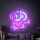 Roboter mit Greifarm LED-Neonschild Wohnzimmer Gamingzimmer