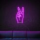 Peace-Handzeichen als LED-Neonschild