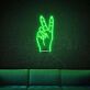 Peace-Handzeichen als LED-Neonschild
