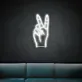 Hand mit Victory Zeichen LED-Neonschild Wohnzimmer Bar