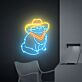 Cowboy Katze LED-Neonschild Wohnzimmer Kinderzimmer