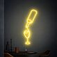 Sektflasche mit Glas LED-Neonschild Bar Wohnzimmer