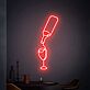 Sektflasche mit Glas LED-Neonschild Bar Wohnzimmer