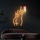 Abstrakte Frau mit Rose LED-Neonschild für Wohnzimmer oder Atelier