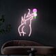 Abstrakte Frau mit Rose LED-Neonschild für Wohnzimmer oder Atelier