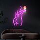 Abstrakte Frau mit Rose LED-Neonschild für Wohnzimmer oder Atelier