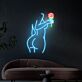 Abstrakte Frau mit Rose LED-Neonschild für Wohnzimmer oder Atelier