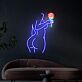 Abstrakte Frau mit Rose LED-Neonschild für Wohnzimmer oder Atelier