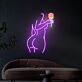 Abstrakte Frau mit Rose LED-Neonschild für Wohnzimmer oder Atelier
