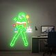 Astronaut beim Lesen mit Kaffeetasse LED-Neonschild Wohnzimmer Arbeitszimmer