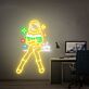 Astronaut beim Lesen mit Kaffeetasse LED-Neonschild Wohnzimmer Arbeitszimmer