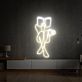 Person liest Buch und hält Tasse LED-Neonschild Wohnzimmer Lesebereich