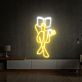 Person liest Buch und hält Tasse LED-Neonschild Wohnzimmer Lesebereich
