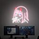 Neon LED Wandlicht mit süßer Anime Stil Mädchen Illustration für Gaming Setup und moderne Zimmer Dekoration