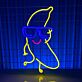 Tanzende Banane mit Sonnenbrille als LED-Neonschild
