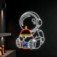 Astronaut mit Bubble Tea LED-Neonschild für Wohnzimmer Café
