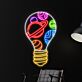 Glühbirne mit Planetenmotiv LED-Neonschild Wohnzimmer Büro