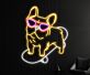 Französische Bulldogge auf Skateboard LED-Neonschild Wohnzimmer Kinderzimmer