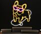Französische Bulldogge auf Skateboard LED-Neonschild Wohnzimmer Kinderzimmer