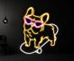 Französische Bulldogge auf Skateboard LED-Neonschild Wohnzimmer Kinderzimmer