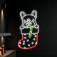Elevate Your Festive Decor: Bulldog With Christmas Stocking Led Neon Sign for a Joyful Holiday Ambiance in Homes, Parties, and Bars