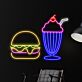 Brighten Your Restaurant, Bar, or Kitchen: The Burger And Shake Led Neon Sign - Perfect for Food-Inspired Spaces and Events!