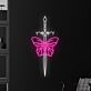 Schmetterling mit Schwert LED-Neonschild Wohnzimmer Studio