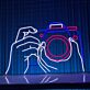 Hände mit Kamera LED-Neonschild für Fotostudio Cafe