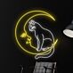 Katze auf Halbmond mit Gesicht LED-Neonschild Wohnzimmer Schlafzimmer
