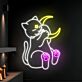 Katze umarmt den Halbmond LED-Neonschild