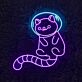 Katze im Astronautenhelm LED-Neonschild Wohnzimmer Kinderzimmer