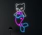 Meerjungfrau Katze LED-Neonschild für Kinderzimmer und Wohnzimmer