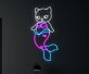 Meerjungfrau Katze LED-Neonschild für Kinderzimmer und Wohnzimmer