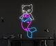 Meerjungfrau Katze LED-Neonschild für Kinderzimmer und Wohnzimmer