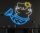 Meerjungfrauenkatze LED-Neonschild für Wohnzimmer und Kinderzimmer