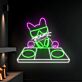 Brighten Up Any Space: Cat Playing Dj Led Sign - Perfect for Cat Lover’s Room, Home Bar, and Club Decorations.